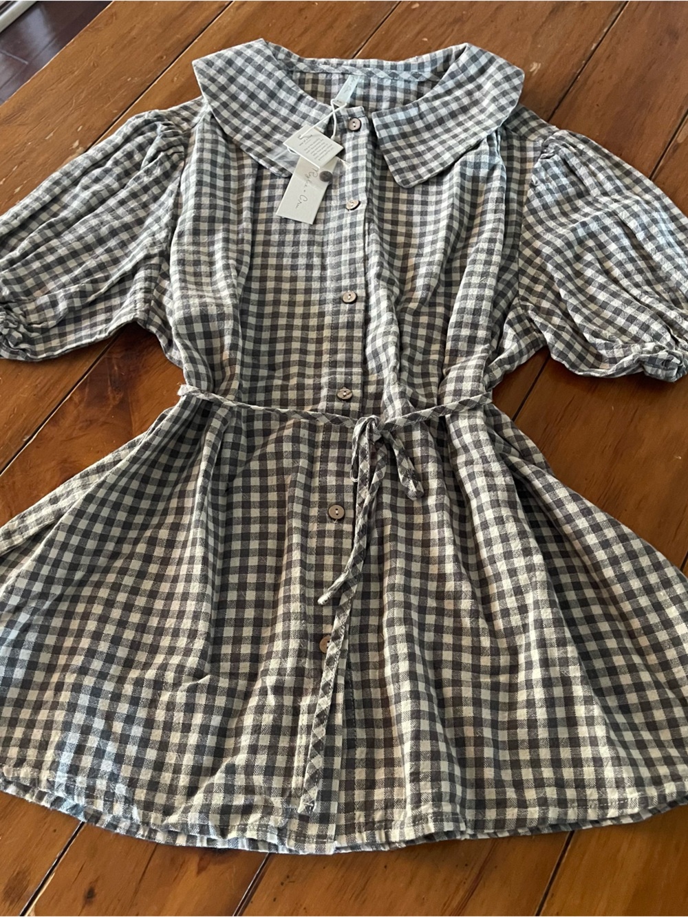 Rylee + Cru Green and White Gingham Dress Set